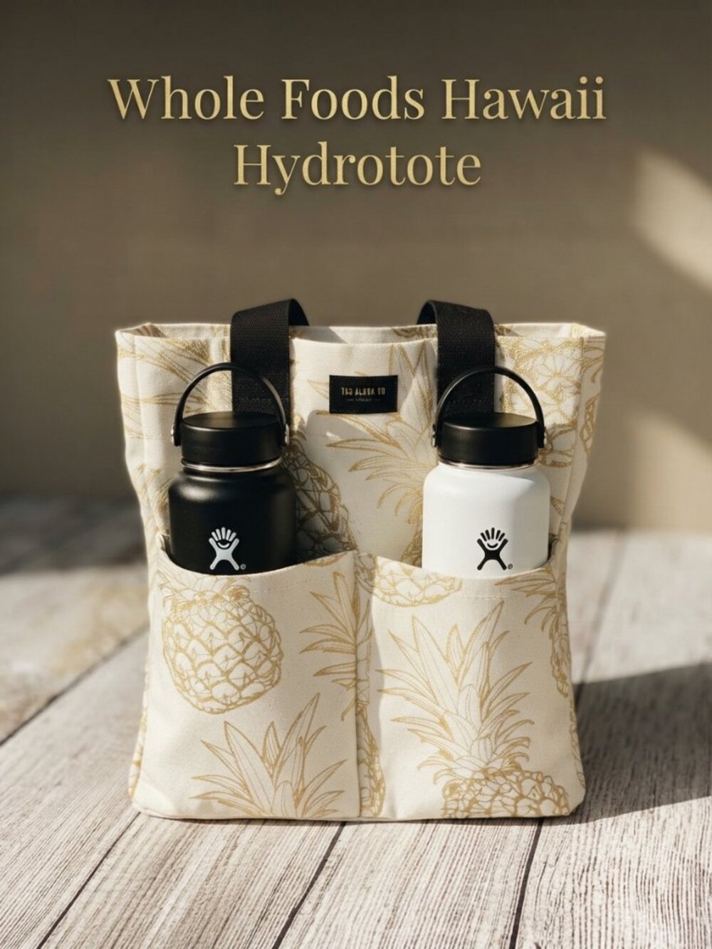 Whole Foods Hawaii Pineapple Hydro Tote Bag NWT Tag Aloha Co Beach Canvas